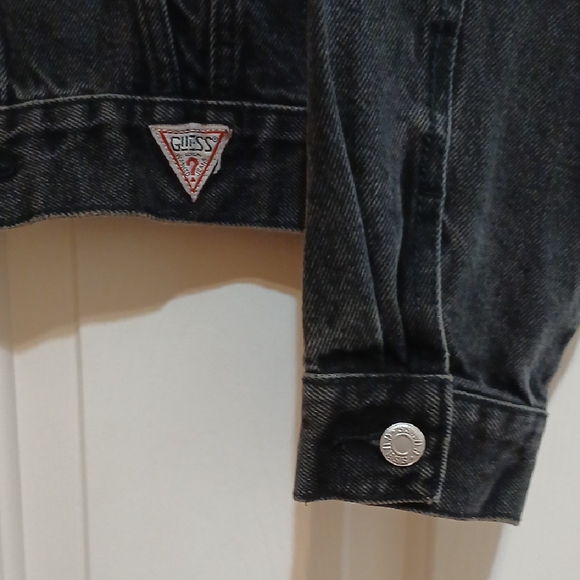 Guess Charcoal Cropped Denim Jacket - Picture 3 of 10
